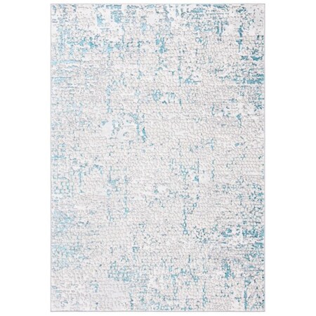 Safavieh 4 ft. 5 in. x 6 ft. 5 in. Amelia Contemporary Rectangle Power Loomed Rug - Gray & Turquoise ALA254H-4